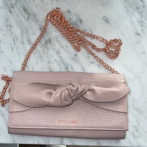 Ted Baker London Pink Leather Crossbody Rose Gold Chain